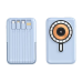 Павербанк бездротовий магнітний 10000мАг, Powerbank з кабелями Type-C/Lightning/micro USB/USB, 22.5W Blue