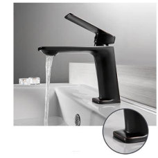 Змішувач для умивальника одноважільний, кран для раковини латунь WanFan для ванної кімнати Чорний