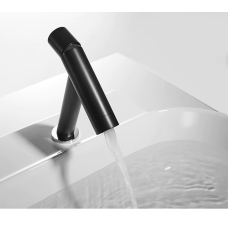 Змішувач для умивальника для ванни Кран одноважільний горизонтальний монтаж WanFan Чорний, Латунь