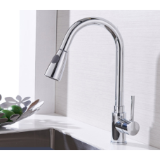 Змішувач для кухні висувний злив кран два режими води обертається на 360 градусів WanFan Хромований