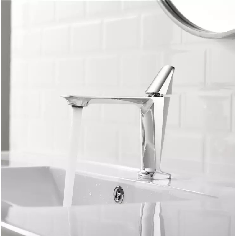 Змішувач дизайнерський для раковини або умивальника, одноважільний кран для рукоминика WanFan хром