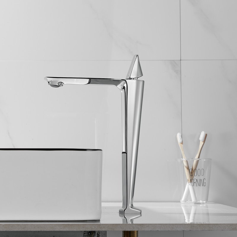 Сучасний змішувач для раковини у ванну одноважільний, горизонтальний монтаж WanFan люкс якості Хром