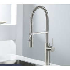 Змішувач латунний для раковини висувний злив кран два режими води обертовий WanFan Нікель