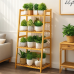 Полиця етажерка для квітів і рослин на 4 яруси, підлоговий універсальний стелаж для будинку дерево