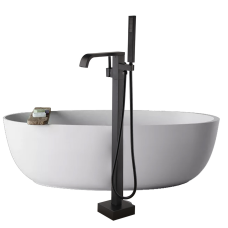 Змішувач для ванни WanFan кран, підлоговий душ Чорний