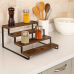 Полиця для кухні та ванної кімнати багатоярусна на 4 ступені дерев“яна, стійка ступінчаста для банок спецій