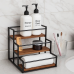 Полиця для кухні ванної або бару на 3 ступені для пляшок дерев“яна, стійка настільна ступінчаста для сиропів