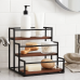 Полиця для кухні ванної або бару на 3 ступені для пляшок дерев“яна, стійка настільна ступінчаста для сиропів