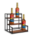 Полиця для кухні ванної або бару на 3 ступені для пляшок дерев“яна, стійка настільна ступінчаста для сиропів