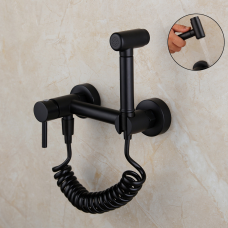 Гігієнічний душ для унітазу латунний WanFan змішувач для біде з шлангом Чорний