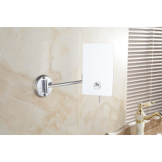 Дзеркало косметичне Miror знімне зі збільшенням, висувне настінне Металік