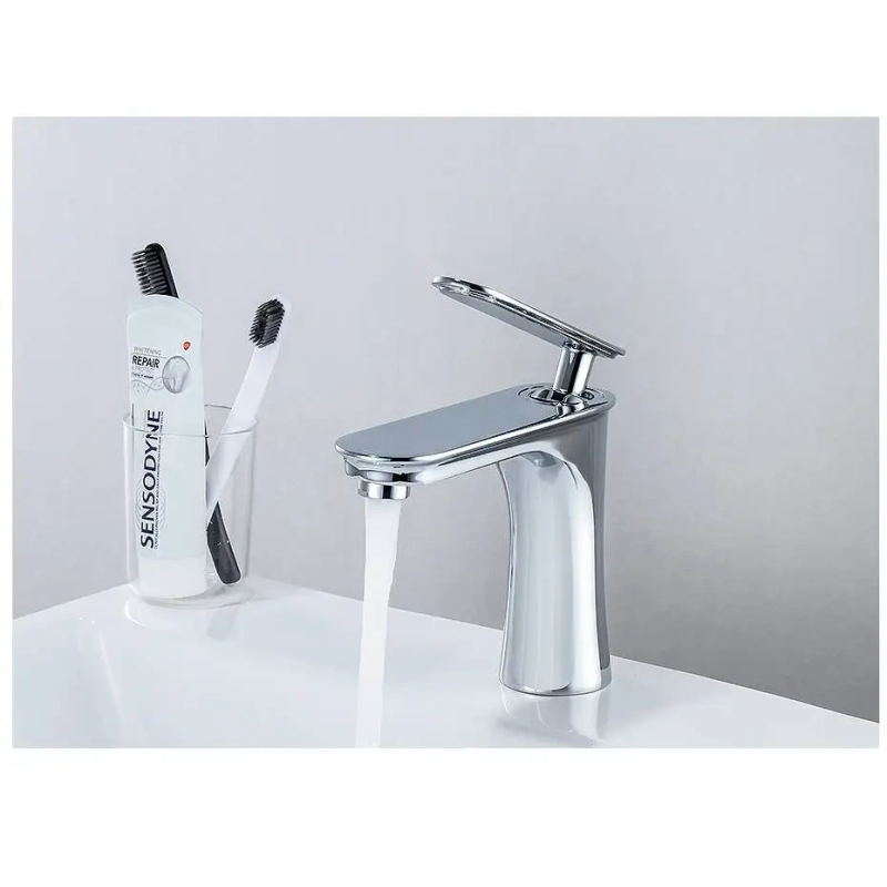 Змішувач для умивальника кран у ванну одноважільний WanFan люкс якості Білий