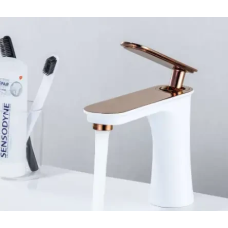 Змішувач для умивальника кран у ванну одноважільний WanFan люкс якості Білий