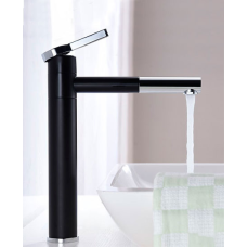 Змішувач для умивальника одноважільний кран WanFan для ванни Чорний-хром