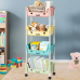 Дитячий стелаж пересувний,на чотири кошики органайзер, для іграшок в дитячу 106×31×21см, Різнокольоровий