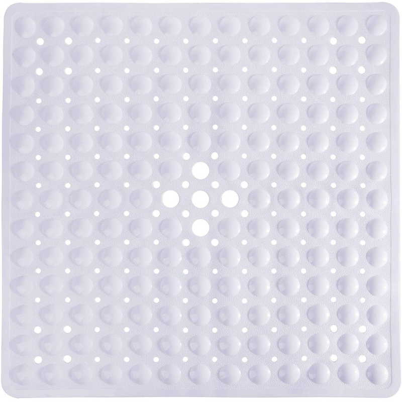 Силіконовий килимок протиковзкий Bathlux на присосках для ванни та душу, квадратний 50х50 см Білий