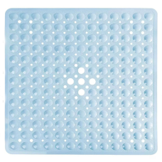 Силіконовий килимок протиковзкий Bathlux на присосках для ванни та душу, квадратний 50х50 см Блакитний