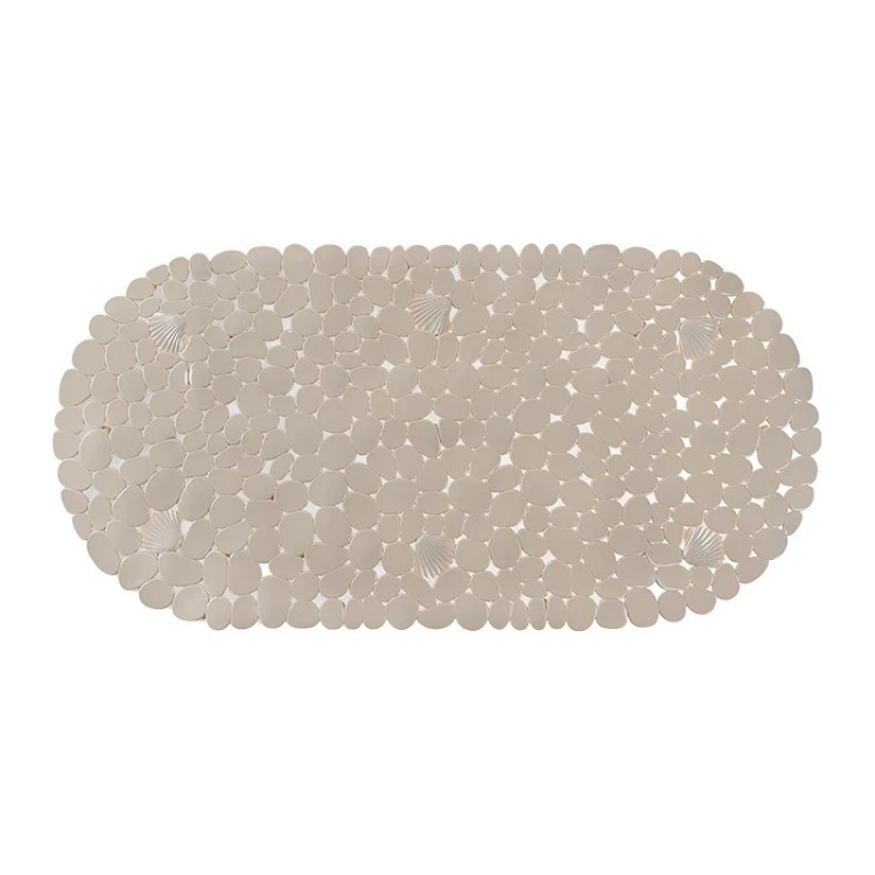 Килимок Bathlux протиковзкий на присосках для ванни та душу ПВХ, овальний 69х35 см Сірий