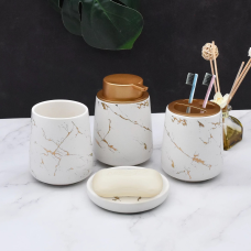 Керамічний набір аксесуарів в ванну кімнату із 4 предметів Bathlux, Білий