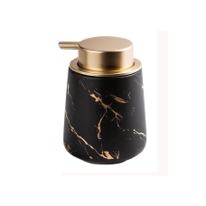 Дозатор для рідкого мила, миючих засобів керамічний 400 мл, для ванної та кухні Чорний