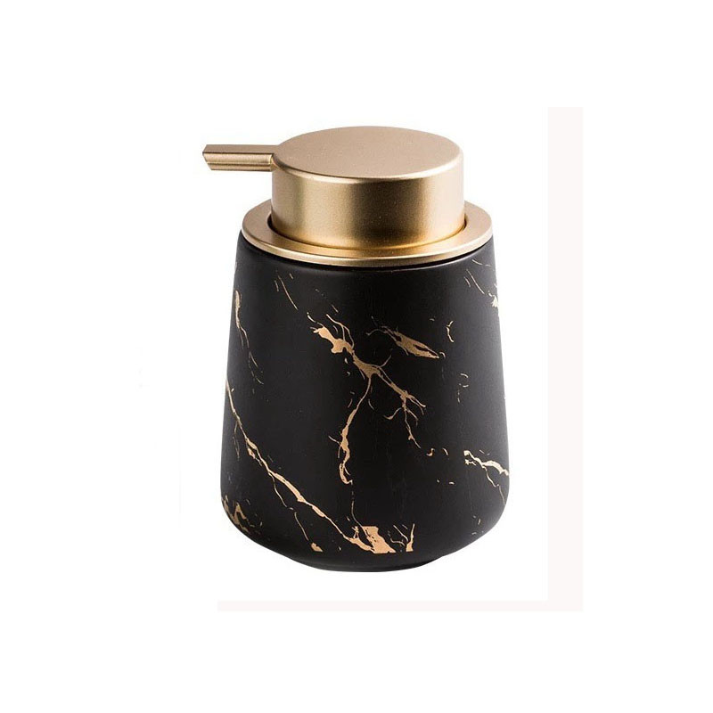 Дозатор для рідкого мила, миючих засобів керамічний 400 мл, для ванної та кухні Чорний