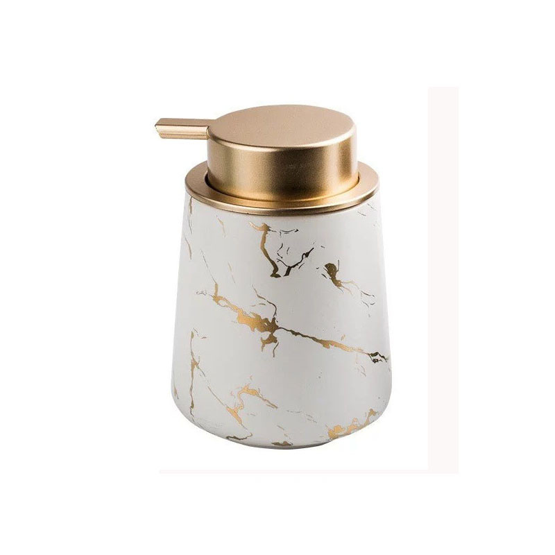 Дозатор для рідкого мила, миючих засобів керамічний 400 мл, для ванної та кухні Білий