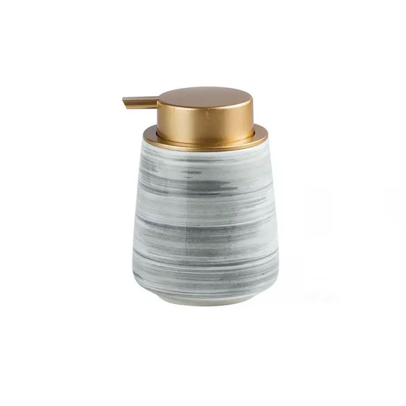 Дозатор керамічний для рідкого мила, миючих засобів Bathlux 400 мл, для ванної та кухні Сірий