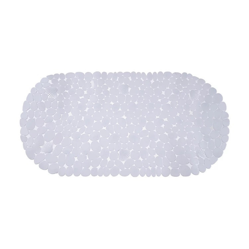 Силіконовий килимок для ванни та душу Bathlux овальної форми, нековзний, люкс якість 69 х 35 см Білий