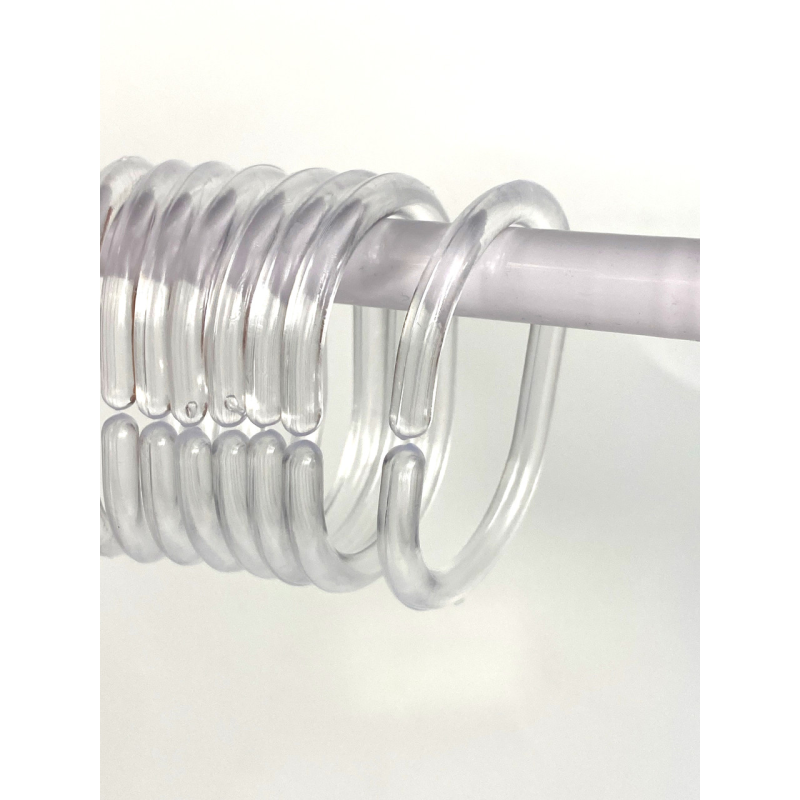 Прозорі кільця для кріплення душової шторки до карнизу Bathlux, пластикові, 12 штук в упаковці