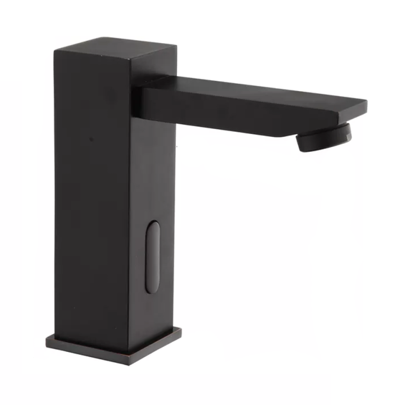 Сенсорний якісний матовий змішувач для умивальника у ванну, кран з сенсорним датчиком Чорний