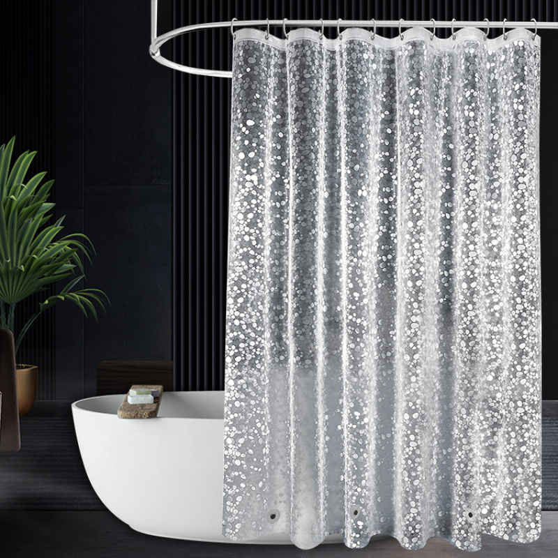 Шторка для ванної кімнати Bathlux 180 x 180 см люкс якість з водовідштовхувальним покриттям, Прозора з візерунком