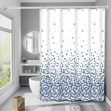 Шторка для ванни з поліестеру водонепроникна з кільцями Bathlux 180x180 см , фіранка для ванної кімнати