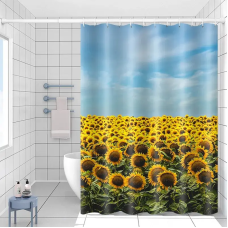 Шторка для ванни з поліестеру водонепроникна Bathlux 180x180 см з кільцями, фіранка для ванної кімнати