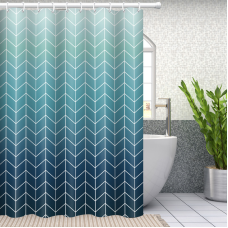 Шторка для ванної кімнати Bathlux 180 x 180 см люкс якість з водовідштовхувальним покриттям, бірюзово-синій градієнт