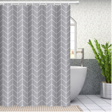 Шторка для ванної кімнати Bathlux 180 x 180 см люкс якість з водовідштовхувальним покриттям, Сіра