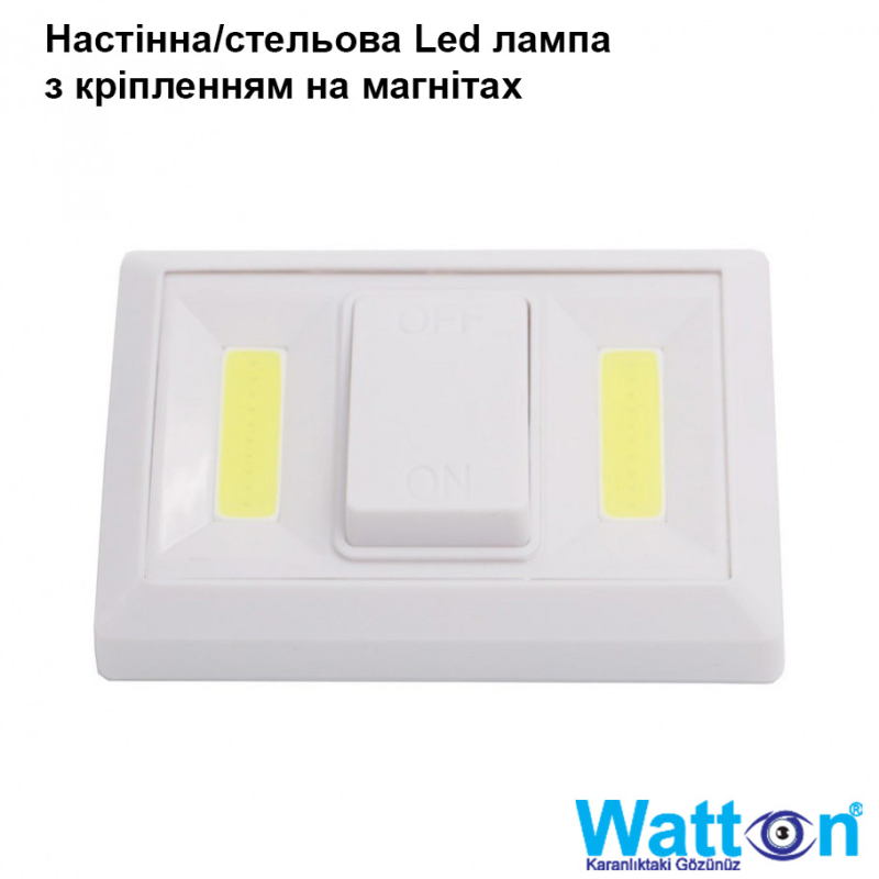 Настінний світлодіодний світильник COB Led WATTON WT-382 на батареях ААА, навісна світлова панель