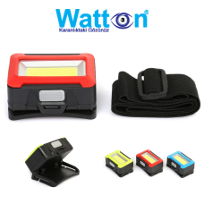 Ліхтар-фара на 3 батареях AAA WATTON WT-071 дальністю 100 метрів, кріплення в комплекті