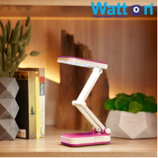 Акумуляторна настільна лампа Watton WT-006 світлодіодний світильник трансформер працює 10 годин Рожевий