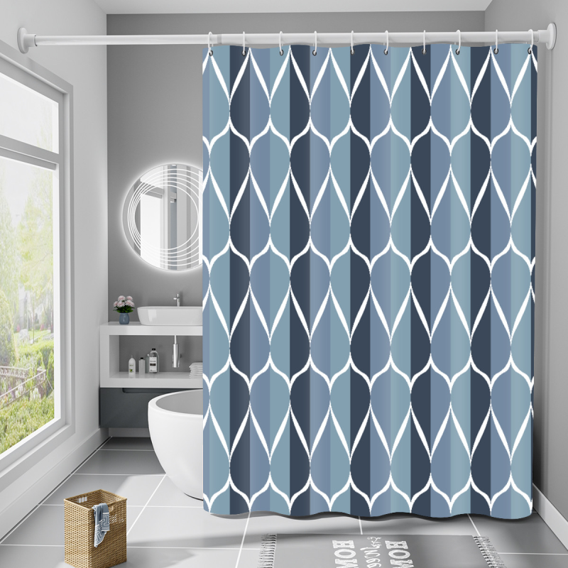 Шторка для ванни водонепроникна Bathlux 180x180 см з гачками, фіранка для ванної з малюнком