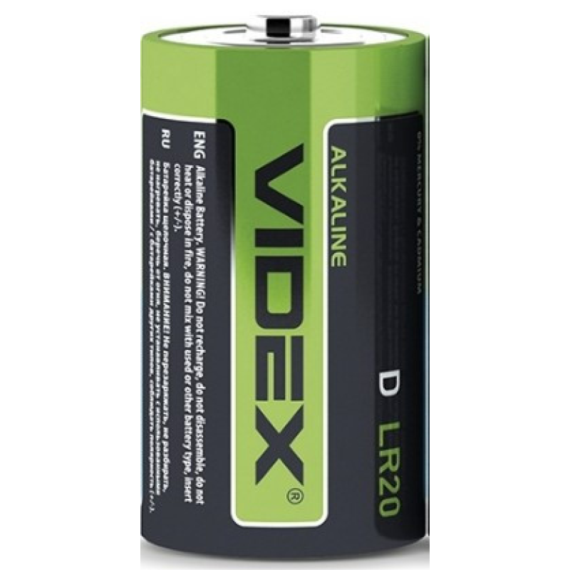 Батарейка VIDEX LR20 alkaline (D), лужна, 1 шт.