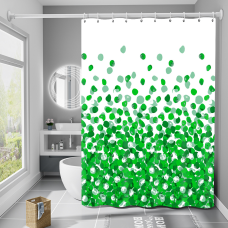 Шторка для ванни з поліестеру водонепроникна Bathlux 180x180 см з кільцями, фіранка для ванної кімнати