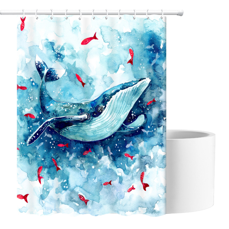 Шторка для ванни з поліестеру водонепроникна Bathlux 180x180 см з кільцями, фіранка для ванної кімнати