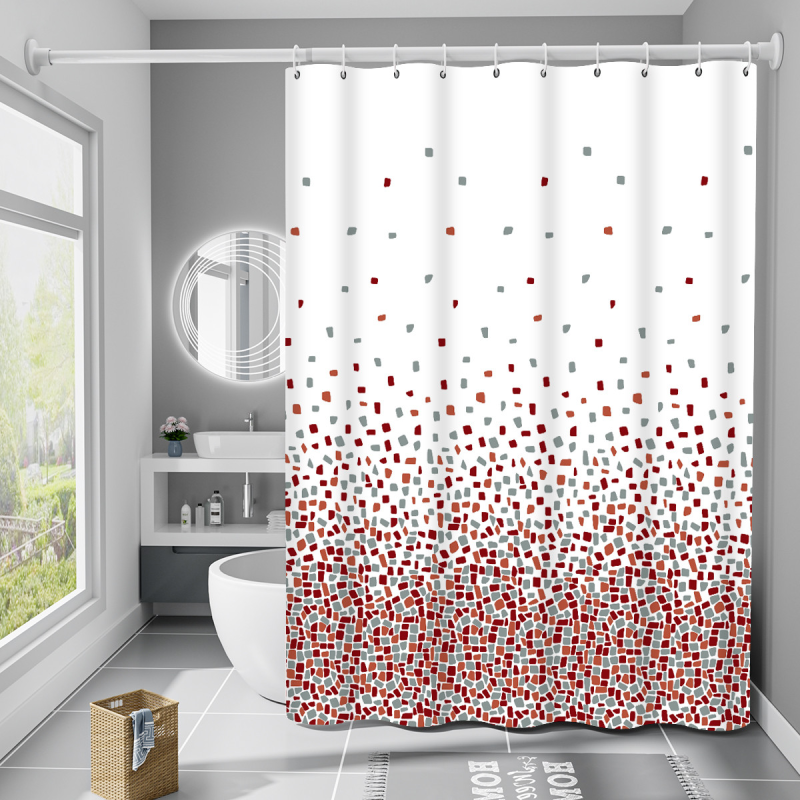 Шторка для ванни з поліестеру водонепроникна Bathlux 180x180 см з кільцями, фіранка для ванної кімнати