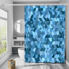 Шторка для ванни з поліестеру водонепроникна Bathlux 180x180 см з кільцями, фіранка для ванної кімнати