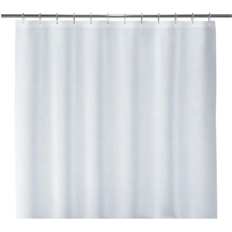 Шторка для ванни з поліестеру водонепроникна Bathlux 180x180 см із кільцями, біла матова