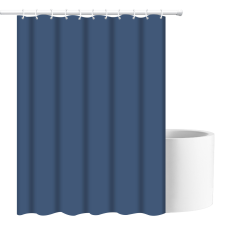 Шторка для ванни з поліестеру водонепроникна Bathlux 180x180 см з кільцями, фіранка для ванної, Сіра