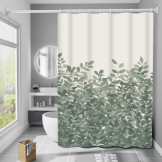 Шторка для ванни з поліестеру водонепроникна Bathlux 180x180 см з кільцями, фіранка для ванної кімнати