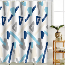 Шторка для ванни з поліестеру водонепроникна Bathlux 180x180 см з кільцями, фіранка для ванної кімнати