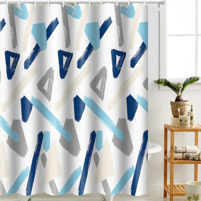 Шторка для ванни з поліестеру водонепроникна Bathlux 180x180 см з кільцями, фіранка для ванної кімнати