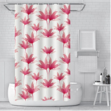 Шторка для ванни з поліестеру водонепроникна Bathlux 180x180 см з кільцями, фіранка для ванної кімнати